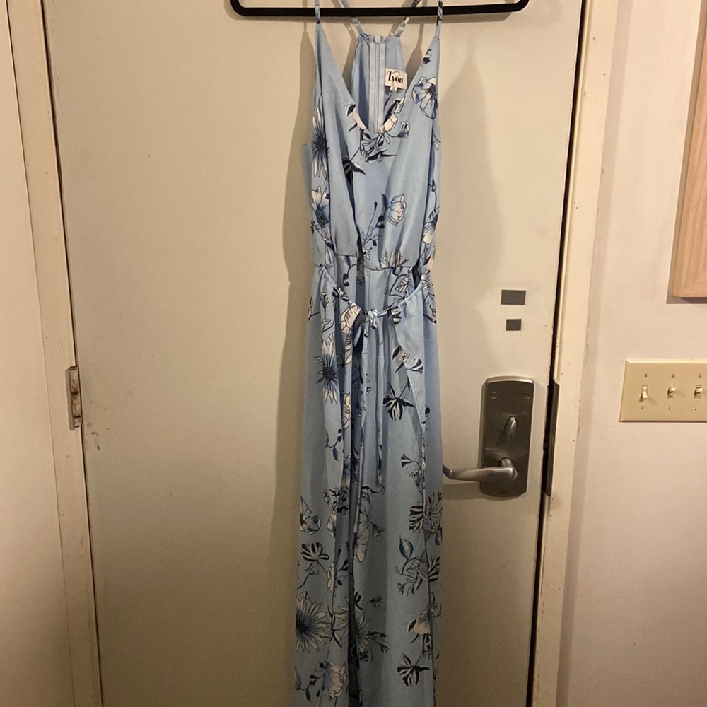 Front tie floral jumpsuit